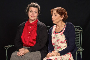 Sharie Lacey Valerio (left) as Esther Crampton and Carol Cohen (right) as Ida Bolton in Mornings at Seven