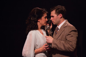 Katie Keyser (left) as Mary and Matthew Schleigh (right) as George Bailey in It's a Wonderful Life: The Musical