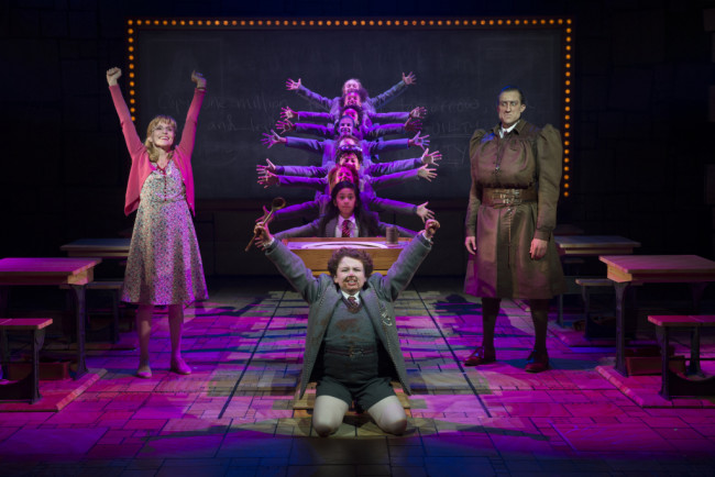 “Bruce” - Jennifer Blood (Miss Honey), Evan Gray (Bruce), Bryce Ryness (Miss Trunchbull), Gabby Gutierrez (Matilda Wormwood) and The Company of Matilda The Musical National Tour