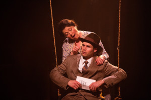 Lynne Sigler (left) as Ma Bailey and Matthew Schleigh (right) as George Bailey in It's a Wonderful Life: The Musical