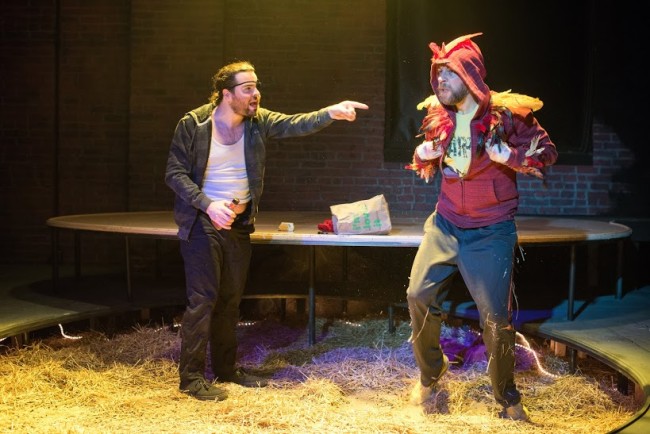 Matthew Casella (left) as Gil Pepper and Paul Diem (right) as Odysseus in Year of the Rooster
