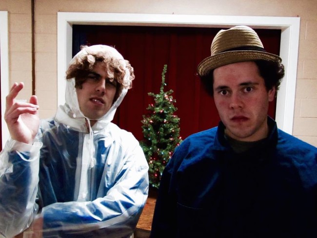 Dillon DiSalvo (left) as Didi Snavely and Thomas DiSalvo (right) as R.R. Snavely in A Tuna Christmas