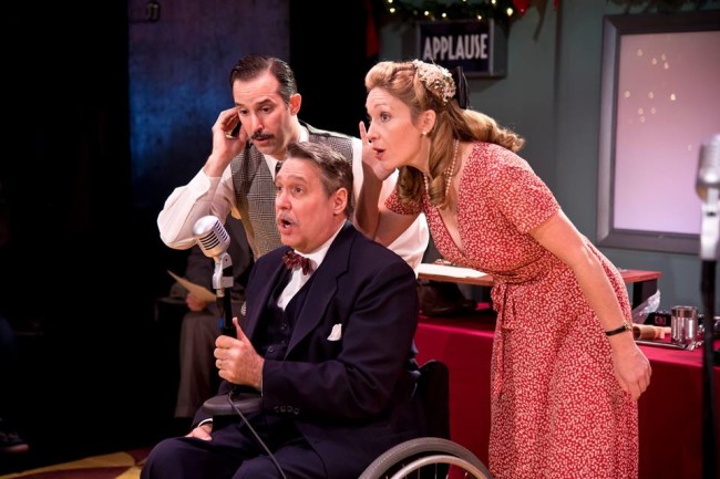 (L to R) Nick DePinto, Rob McQuay, and Sally Boyett in It's a Wonderful Life: A Live Radio Play