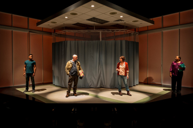 (L to R) Keith L. Royal Smith, Mitchell Hebert, Megan Anderson, and Alice M. Gatling in Under the Skin at Everyman Theatre