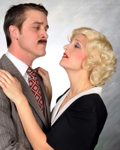 Charles Lidard (left) as Richard Hannay and Tatiana Dalton (right) as Pamela in The 39 Steps