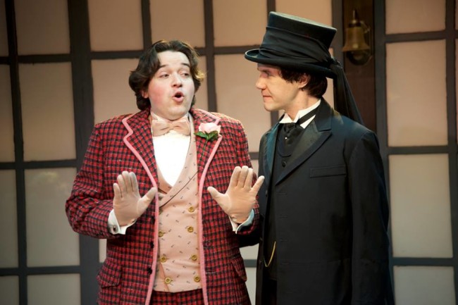 James Carpenter (left) as Algernon Moncrieff and Brian Keith MacDonald (right) as John Worthing in The Importance of Being Earnest