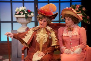 Laura Giannarelli (left) as Lady Bracknell and Renata Plecha (right) as Gwendolen in The Importance of Being Earnest