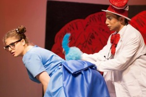 Grace Kane (left) as Gertrude McFuzz and Joseph Haddad (right) as Cat in the Hat in Seussical! The Musical