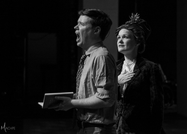 Ben Bouton (left) as George and Lauren Spencer-Harris (right) as Dot in Sunday in the Park with George