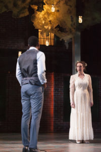 Xavier Scott Evans (Jonny), Emily Townley (Lucinda) and Shayna Blass (Charlotte) in The Mystery of Love and Sex at Signature Theatre