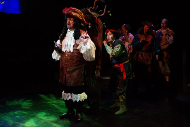 David Bosley-Reynolds (left) as the Pirates of Neverland in Peter Pan at Toby's Dinner Theatre