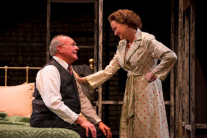 Wil Love (left) as Willy Loman and Deborah Hazlett (right) as Linda Loman in Death of a Salesman at Everyman Theatre