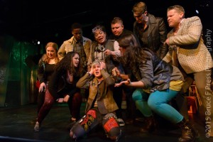 Brain Patrick McNally (center) as Tobias Ragg and the ensemble of Sweeney Todd