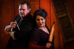 Russell Sunday (left) as Sweeney Todd and Janine Sunday (right) as Mrs. Lovett