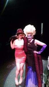 TheatreBloom Reviewer Amanda N. Gunther (left) and Nance Weber (right) as Ursula at Milburn Stone Theatre's The Little Mermaid