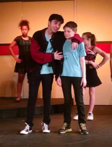 Jake Schwartz (left) as Bret and Pierce Elliott (right) as Evan in 13: The Musical