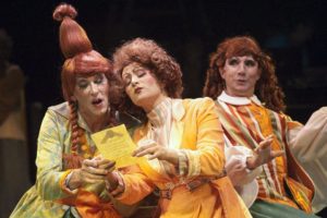 Darren McDonnell (left) as Joy, Heather Marie Beck (center) as Stepmother, and David James (right) as Grace in the 2010 Toby's Dinner Theatre Production of Cinderella