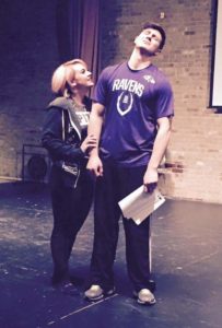 Hannah Thornhill (left) and Jamie Austin Jacobs (right) rehearsing for The Wedding Singer at ASGT