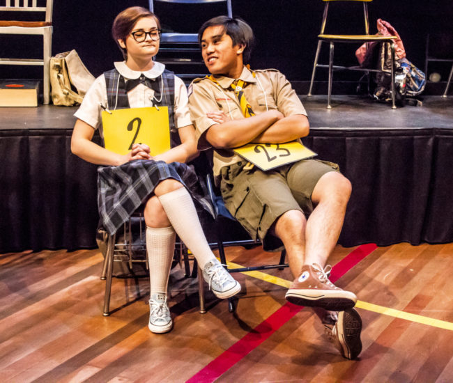 Jordan Colea (left) as Marcy Park and Diego Esmolo (right) as Chip Tolentino