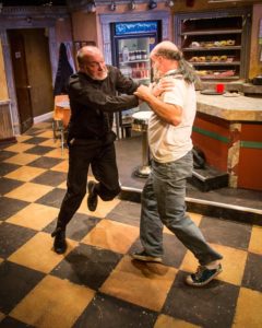 Tim Seltzer (left) as Luther Flynn and Tad Janes (right) as Arthur Przybyszewski in Superior Donuts at the MET