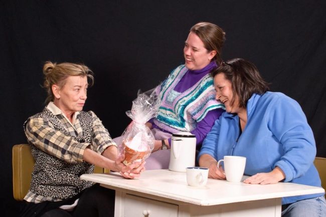 Bernadette Arvidson (left) as Dottie, Shirley Panek (center) as Margaret, and Karen Lamber (right) as Jean in Good People