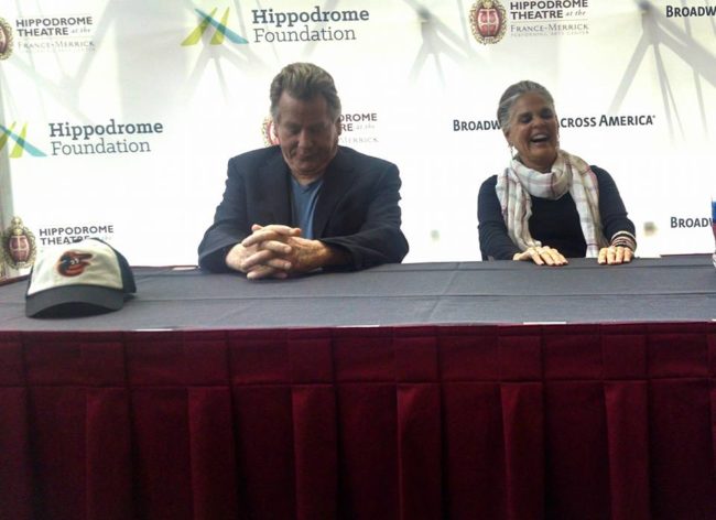 Ryan O'Neal (left) and Ali MacGraw (right) field questions from various Baltimore media outlets at The Hippodrome Theatre on Monday June 6, 2016