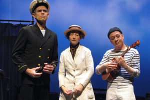 Scott Sedar (left), Sabrina Mandell (center), and Mark Jaster (right) in Low Tide Hotel at Capital Fringe Festival 2007