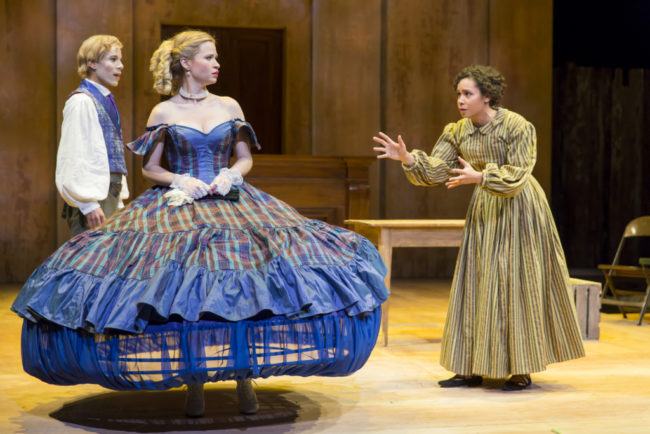 Jon Hudson Odom (left) as George, Maggie Wilder (center) as Dora and Kathryn Tkel (right) as Zoe in An Octoroon