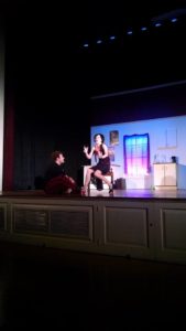 Jenna Buzard (left) as Man in Chair and Meghan Hanlon (right) as The Drowsy Chaperone