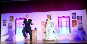 Charlie Roberts (left) as Underling and Abby White (right) as Mrs. Tottendale in The Drowsy Chaperone