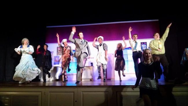 The principal cast of The Drowsy Chaperone doing "Toledo Surprise" at STAR Ltd