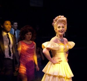 Heather Marie Beck (right) as Velma Von Tussle in the 2010 production of Hairspray at Toby's Dinner Theatre