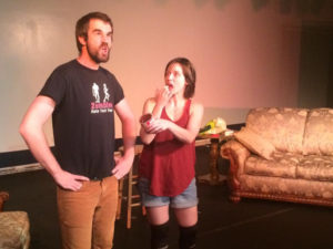 Ian Hoch (left) as Douglas and Claire Coyle (right) as Kate in Seminar