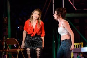 Loghan Bazan (left) as Maureen and Andy Greenwald (right) as Joanne in Rent