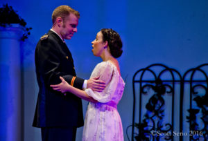 Tyler Daniel Zeisloft (left) as Captain von Trapp and Julie Parrish (right) as Maria