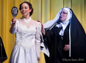 Julie Parrish (left) as Maria and Catherine Washburn (right) as Mother Abbess