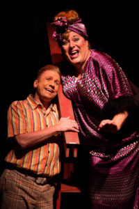 David James (left) as Wilbur and Lawrence B. Munsey (right) as Edna Turnblad in Hairspray