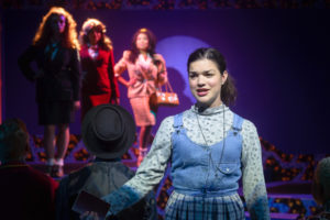 Vivian Cook (front right) as Veronica Sawyer with The Heathers (l to r back left- Megan Bunn, Tiara Whaley, and Geocel Batista) in Heathers