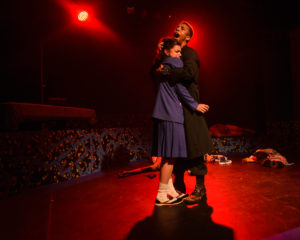 Vivian Cook (left) as Veronica and Hasani Allen (right) as JD in Heathers