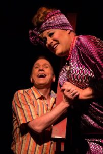 David James (left) as Wilbur Turnblad and Larry Munsey (right) as Edna Turnblad in the 2016 production of Hairspray