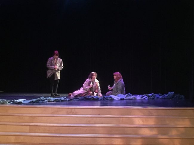 Debra McGuire (center) as Olive Allison in the river of Lockerbie with Woman #1 & 2 (left and right Connie Regan and Nina Krauss)