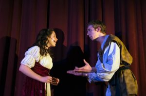 Samantha Sheldon (left) as Snow White and Zachary Roth (right) as The Prince in Snow White