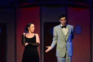 Julie Parrish (left) as Reno Sweeney and Nate Stauffer (right) as Sir Evelyn Oakleigh