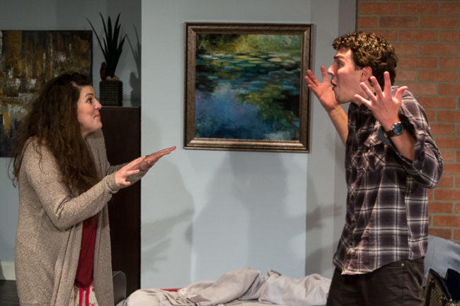 Shea-Mikal Green (left) as Daphna and Jeremy Myers (right) as Liam in Bad Jews