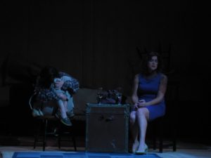 Chara Bauer (left) as Kimmy and Lee Conderacci (right) as Ashley in Reunion by Nancy Murray