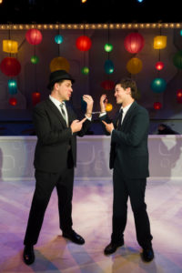 Russell Rinker (left) and Matthew Hirsh (right) as Agent Carl Hanratty and Frank Abagnale Jr. in Catch Me If You Can at NextStop Theatre
