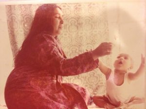 A childhood picture of Ritija Gupta (right) as an infant and her Nani (left)