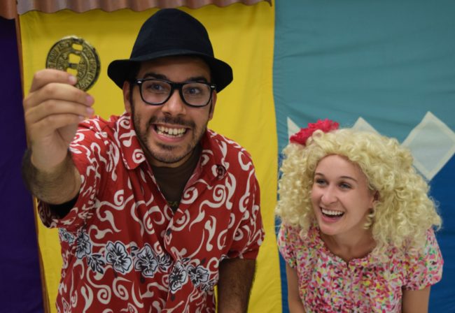 Javier del Pilar (left) and Elle Sullivan (right) in One Gold Coin Una Moneda de Oro