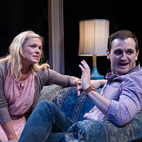 Anne Bowles (left), and Billy Finn (right) in The Last Schwartz at Theater J