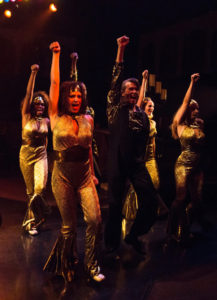 (L to R) The Fabulous Baby Dancers: Ashley K. Nicholas, MaryKate Brouillet, Andre Hinds (unseen), Darren McDonnell, Erica Clare, and Rachel Kemp